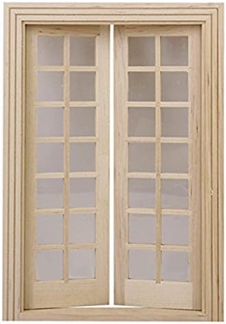 1:12 Muebles de casa de muñecas Puerta exterior de madera en miniatura 28 Panel