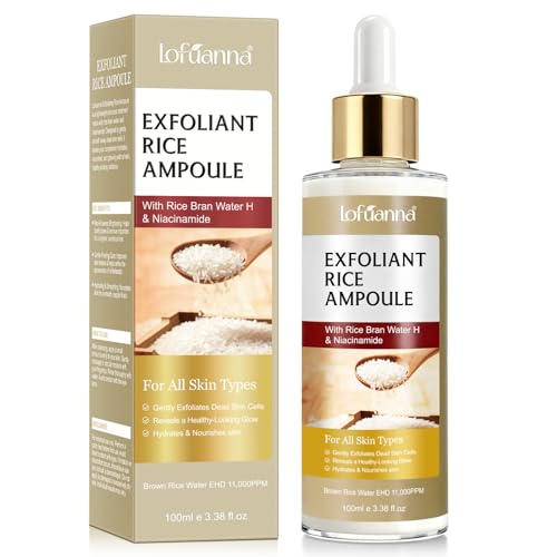 Exfoliant Visage Coréen, Sérum Exfoliant au Riz 100ml – Gommage Visage Doux, Élimine Peaux Mortes & Points Noirs, Réduit les Pores, Hydratant & Éclaircissant,...