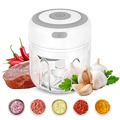 Beauty Nymph Mini Electric Food Chopper Vegetable Garlic Chopper Mincer Blender Kitchen Gadgets Food Processor (250ml, White)