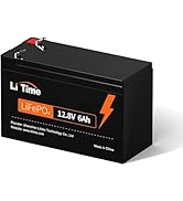 LiTime 12V 6Ah LiFePO4 Batterie, 76,8W wiederaufladbare Lithium-Batterie mit 6A BMS, 4000  tiefen...