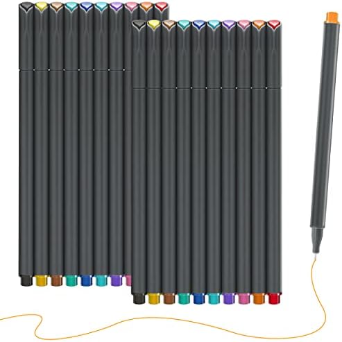 MyLifeUNIT Colored Pens, 20 Pieces 0.4 mm Fine Liner Pens Set for Writing, Sketching, Drawing and Journaling, 10 Assorted Colors