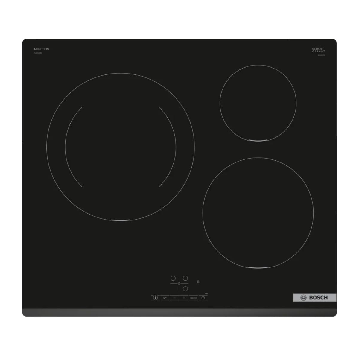 Bosch, Placa de Inducción, Serie 4, 3 Zonas, TouchSelect, negro, PIJ631BB5E | Control táctil sencillo y función Sprint para hervir agua en tiempo récord.