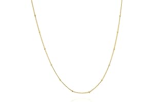 Collar de oro 14k: Cadena de eslabones satelitales para mujeres, hecha a...