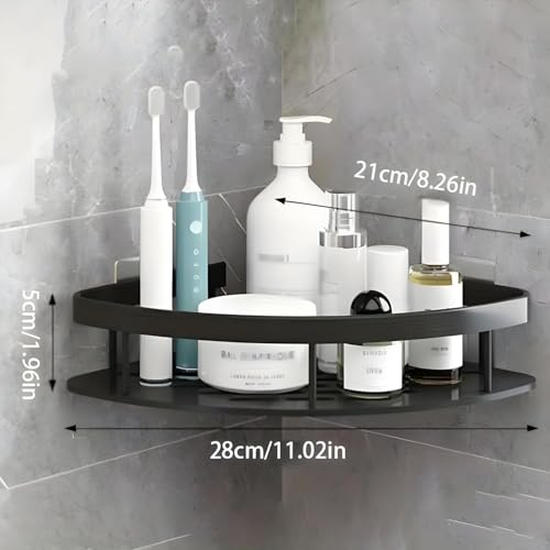 Image of zuku Bathroom Organizer Without Drill | Self Adhesive Wall Shelf for Bathroom & Kitchen | Stainless Steel Bathroom Rack & Shampoo Holder | No Drill Wash Basin Storage Stand (Pack of 2)