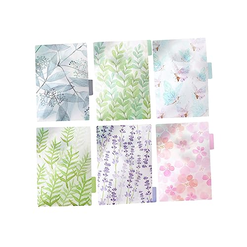 HOODANCOS 6個透明孔カラフル索引ページタブ 素材 耐久性 高耐摩耗性 ノート仕切りカード 類用リフィル ファイルアクセサリー 学校 オフィス対応