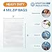 Spartan Industrial - 200 Count - 3” X 5” (4 Mil Heavy Duty) Thick Clear Plastic Reclosable Zip Poly Bags with Resealable Lock Seal Zipper - Durable