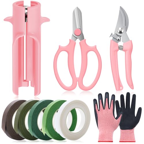 9 Pcs Rose Thorn Remover Set Include 1 Flower Thorn Stripper Tool 5 Floral Tape 1 Flower Scissor...