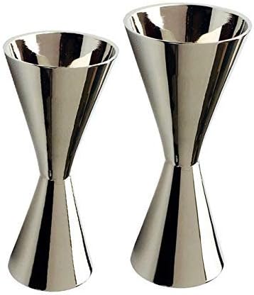 - Pair of Brass Peg Measure with Silver Plating in Chrome Finish (20, 30, 40, 60 ml)