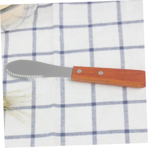 Cuchillos para untar mantequilla VALICLUD con mango ergonómico de madera pack de 4 7