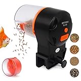 Upettools Automatic Fish Feeder, Aquarium Tank Timer Feeder with 2 Fish Food Dispensers (Orange)