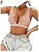 SOLY HUX Women's Lace Bras Deep V Neck Wireless Bra Comfort Everyday Bralette Pure Apricot Medium