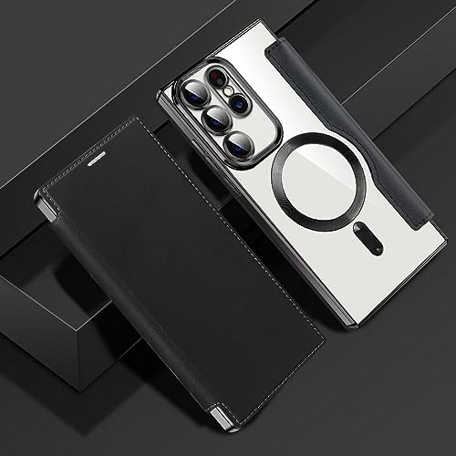 Étui Cuir pour Samsung Galaxy S23 Plus Coque Charge sans Fil Aimantée