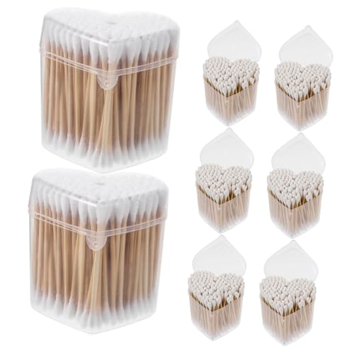 FRCOLOR Makeup Tool 8 Boxes of Long Cotton Buds 1200 Pcs Disposable Clean Swabs for Home Use