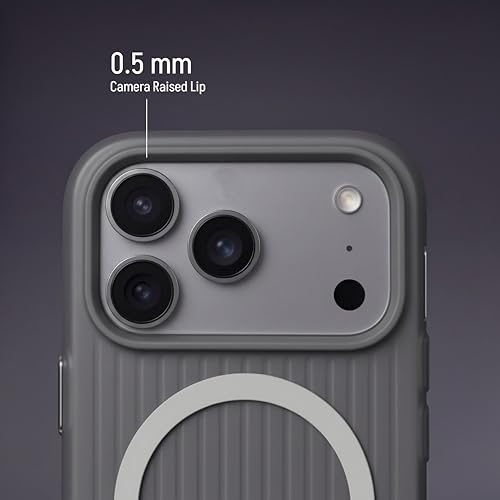 Image of amazon basics Streak Magnetic Protective Cover Compatible with iPhone 17 Pro Max | MagSafe | Camera Protection|Anti Shock,Scratch Resistant |Wireless Charging - Black