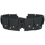 Ultimate Arms Gear Tactical Stealth Black 10 Pocket Utility Pouch Cartridge Ammo Tool Heavy Duty Cotton Canvas Belt