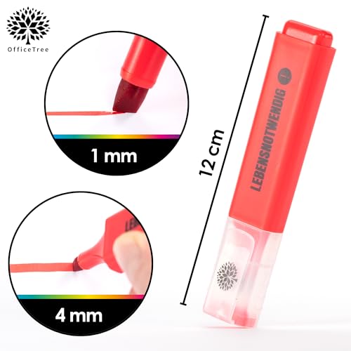 OfficeTree 8 Lustige Textmarker Set in Box - Nette Sprüche - Textmarker mit Sprüchen als Lustige Büroartikel für Studenten, Lehrer, Arbeitskollegen