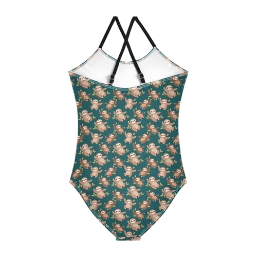 senya Girls Swimsuits One-Piece Swimwear Tie Bathing Suit Beach Summer Round Neck 7-8T Solth Pattern2