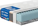 ARBD Matratze TOP Hybrid, 24 cm Höhe– 7-Zonen Kaltschaummatratze – H2 Kern/wahlweise H3/H4/H4 Topper – Bett Matratzen Öko-Tex, atmungsaktiver Schaumstoff für erholsamen Schlaf (H2/H5-90 x 200 cm)