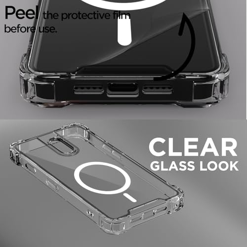Image of Pikkme Back Cover for OnePlus 6T / Oneplus 7 Mag-Safe Shockproof PC + TPU Protective Case Magnetic Support Bumper Case (Transparent Mag-Safe)