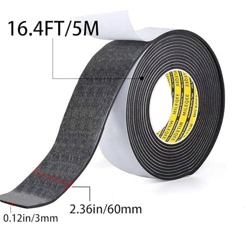 Image of Single-Sided Adhesive Foam Tape EVA Black,2.36in x 16.4FT