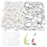 200pc Button Pin Set, 2.25 in. Custom Pin Back Buttons with Metal Shells, 58 mm Blank Metal Button Pins Badge DIY Craft Supplies with Back Pins, Buttons Art Supplies