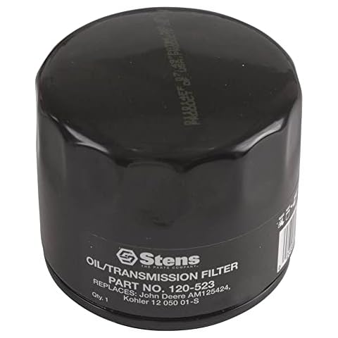 Stens 120-523 Oil Filter Replaces Kohler 12 050 01-S John Deere AM125424 Gravely 21397200 Toro 98020 Woods 70820 Husqvarna 531 30 73-93 Ferris 5021144X1 Lesco 032009 Cover