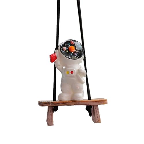 Swing Astronaut Shaped Car Pendant Cartoon Car Rear View Hanging Ornaments Resin Interior Decoration Hanging Ornament Funny