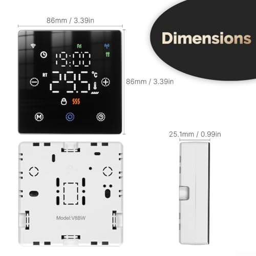 Thermostat programmable Zigbee Tuya noir pour réguler le chauffage par la voix