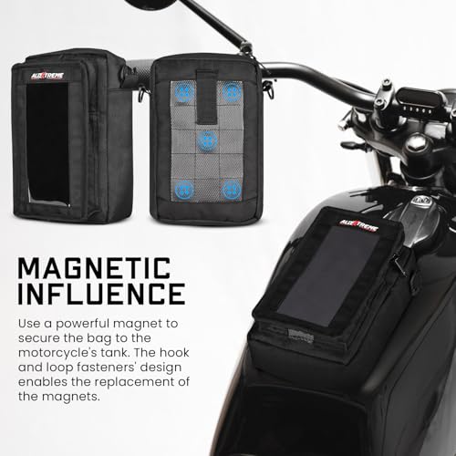 Image of Allextreme Magnetic Tank Bag with Multi-Pocket Storage Compartments and Rain Cover Universal Fit Biking Accessory for All Motorcycles - (2.5Ltr, Black, 1 Pc)