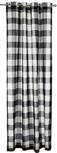 Lorraine Home Fashions 09570-63-00146 Black Courtyard Grommet Window Curtain Panel, Black, 53" X 63" #TOP1