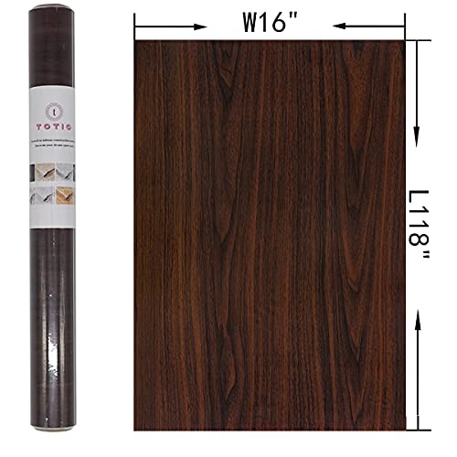 Dark Brown Wood Grain Contact Paper Thick Walnut Wood Wallpaper Peel Stick Black Walnut Wood Look Wall Paper Removable Adhesive Waterproof Wall Covering Decoration Countertop Table Counter Vinyl Wrap #TOP5