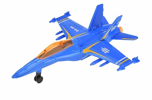 Toi-Toys KAMPFFLUGZEUG mit Rückzug Spielzeug 15cm in Box Jet Fighter Kampfjet Flugzeugmodell Flugzeug Geschenk 58 (Blau)