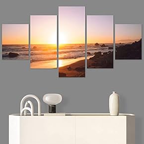 SIGNWIN 5 Panel Canvas Wall Art Multicolor Nature...