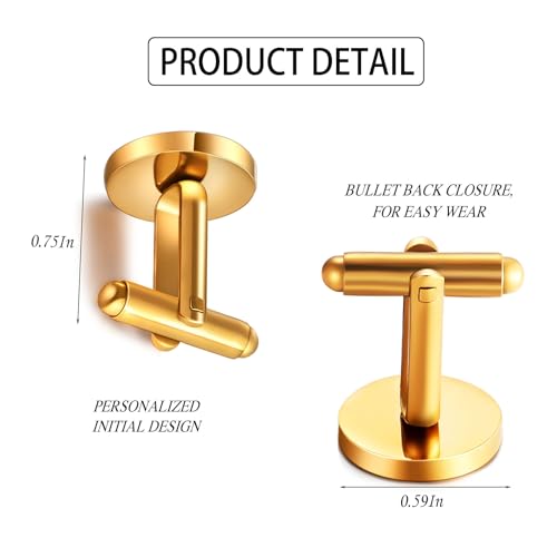 2 pares de mancornas personalizadas para hombres en acero miniatura 5
