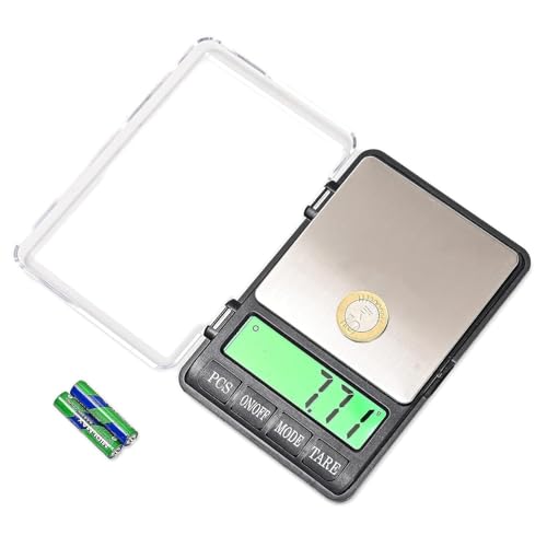 Image of Digital Pocket Weighing Scale - Precise Jewellery Weight Machine Small, Gripit Portable Gold Weighing Machine for Accurate Measurements with Digital Display, Ideal for Gems, Herbs & More (Black).