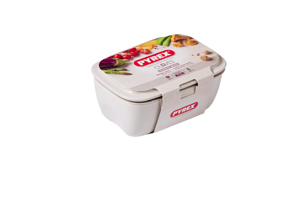 Terrina Rettangolare Pyrex Curves In Ceramica Crema - Con Coperchio, Lavabile In Lavastoviglie - Foto 7