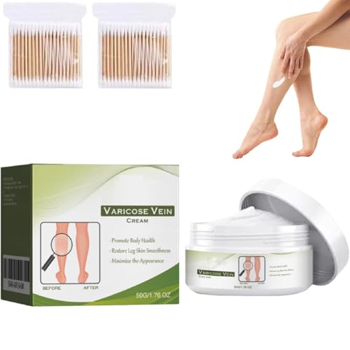 Crema para el alivio instantáneo de las varices Melivu, tratamiento para las varices en las piernas, fórmula hidratante ligera con ingredientes botánicos naturales (1pcs)