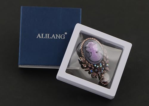Image of Alilang Vintage Inspired Crystal Rhinestone Victorian Lady Cameo Brooch Pin Maiden Flower Pendant