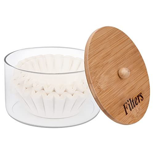Glass Coffee Filter Holder with Bamboo Lid