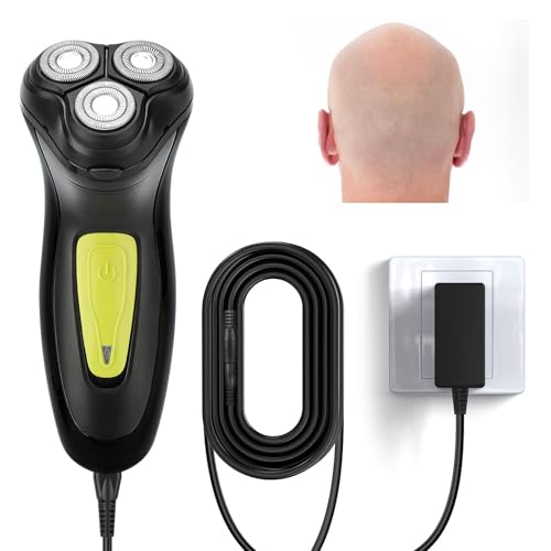 Beedove Electric Razor for Bald Head, Professional Corded Shaver, Close-Cut Precision 3D Floating Heads Men's Rotary Shaver for Face & Beard, Corded Use Only