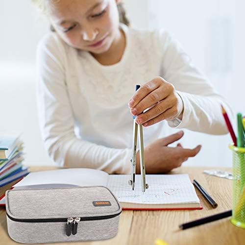 Pencil Case, RAGZAN Large Capacity Pen Case Bag Pouch Holder Stationery Desk Organizer with Zipper for School & Office Supplies(Grey)