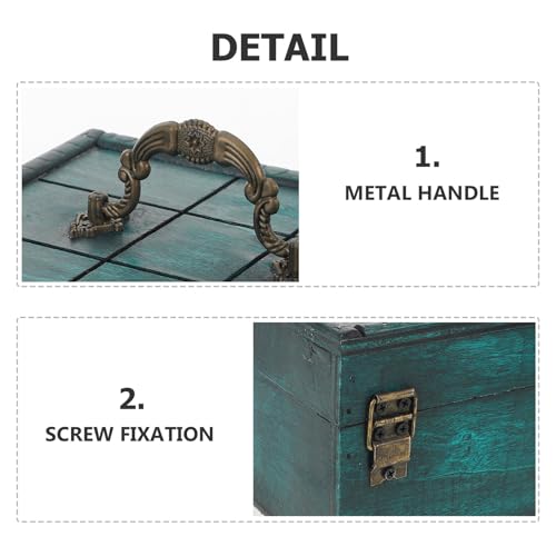 Coffret à bijoux en bois vintage Holibanna grand format avec verrou à code - 4