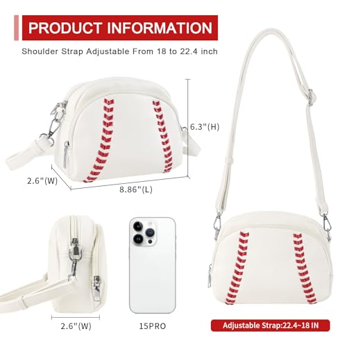 Image of XSUIOY Baseball Crossbody Purses for Women Mom Sport Small Baseball Shoulder Bag Vegan Leather Softball Handbags