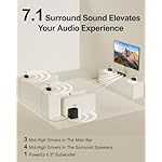 ULTIMEA 7.1ch Soundbar with Wireless Subwoofer, Virtual Surround Sound System for TV, App Control, 410W Peak Power, Sound bar for TV, 4 Wired Surround Speakers, Home Theater Sound System Poseidon D70 - Image 3