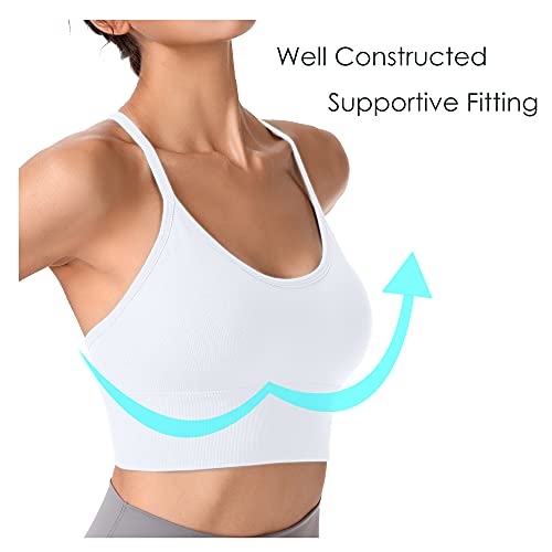 Evercute Racerback Sports Bras Padded Y Racer Back Cropped Bras For Yoga Workout Fitness Low Impact #TOP3