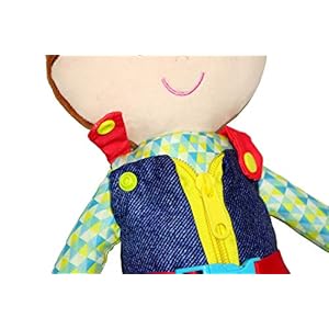 June garden 155 dressy friends lucas educational stuffed plush doll for kids and toddlers 2 years and up montessori buckle soft toy  urban country home decor