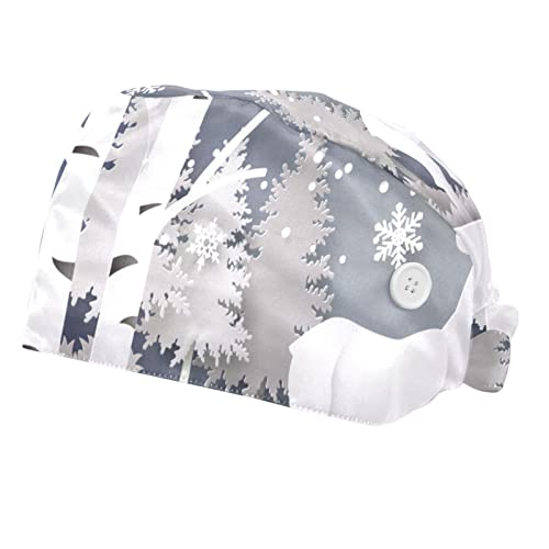 Couvre-Chef Unisexe Elk et Flocon de Neige pour Protection Capillaire et Travail
