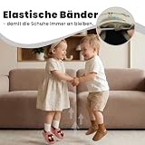 YALION Baby Weicher Leder Lauflernschuhe Krabbelschuhe Babyschuhe Babyhausschuhe (Dunkelbeige,6-12 Monate)