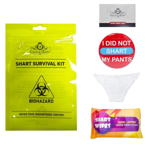 Shart Survival Kit Wipes Emergency Pants Gift for Him Her Dad Retirement Adult Boyfriend Stocking Filler Christmas Birthday Novelty Present Prank Rude Funny Idea Friend Fathers Day Old Age