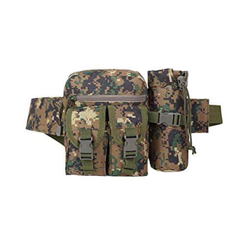 DINHEAROM Riñonera Deportiva Ligera y Resistente con Correa Ajustable Multifuncional para Correr Senderismo y Viajes al Aire Diseño Táctico Camuflaje para Hombres y Mujeres